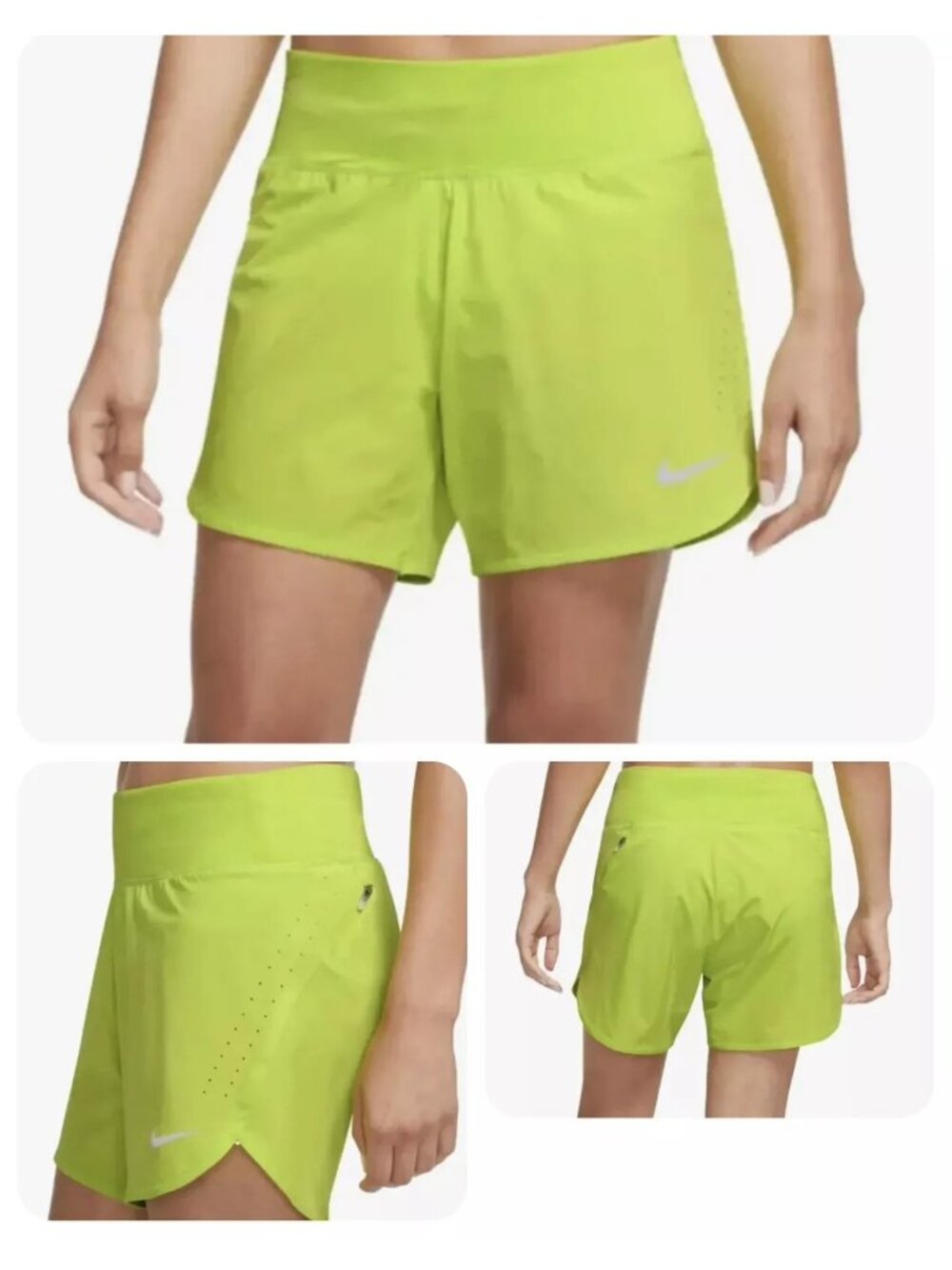 Nike Women's Crew Running Shorts CZ9568-321 Green Size S Small - Picture 6 of 6